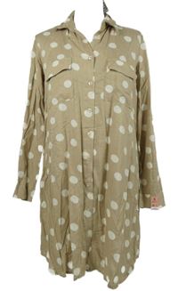 Dámská béžová puntíkovaná halenková tunika Lefties 