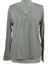 Dámské šedé triko s knoflíčky Dunnes 