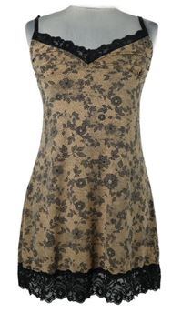 Dámská béžovo-černá kytičkovaná noční košile Love To Lounge 