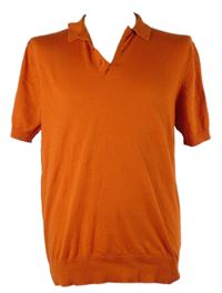 Pánske tehlově červené pletené polo tričko C&A