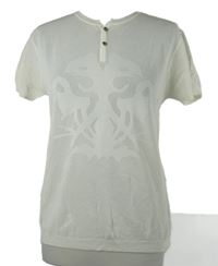 Dámské smetanové pletené tričko s obrázkem