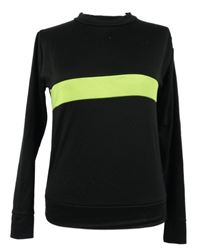 Dámská černá mikina s neonově zeleným pruhem Femme 