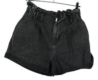 Dámske čierne voľné é rifľové kraťasy Denim