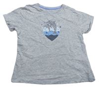 Sivé tričko s delfínmi a srdcem Primark