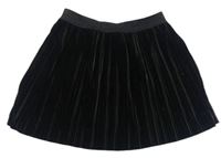 Čierna zamatová plisovaná sukňa Next