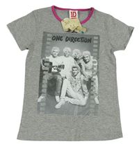 Sivé tričko s potiskem One Direction