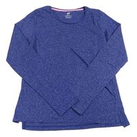 Tmavomodré melírované tričko H&M