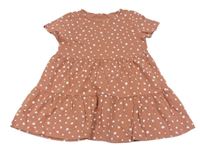 Staroružové bavlnené šaty s fľakmi H&M