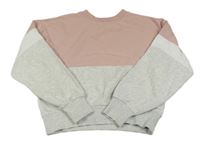 Ružovo-svetlosivá oversize mikina H&M