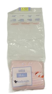 2x body s krátkým rukávem růžové pruhované+ růžové s nápisem M&S