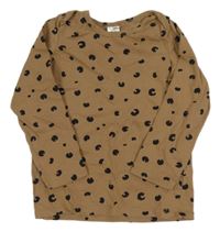 Béžovo-černé vzorované triko H&M