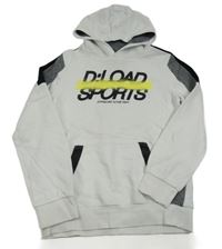 Bielo-sivo-čierna mikina s nápisom a kapucňou C&A