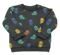 Tmavošedá mikina s dinosaury M&S
