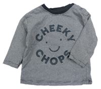 Černo-bílé pruhované triko s nápisem Nutmeg