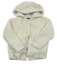 Biely podšitý prepínaci sveter s kapucňou Lupilu