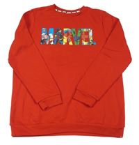 Červená mikina s nápisem Marvel