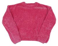 Neónově ružový žinylkový sveter OVS