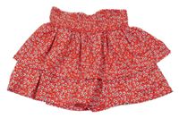 Červená kvetovaná sukňa Zara