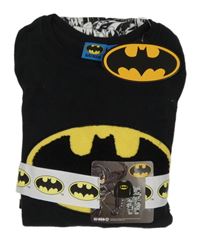 Nové - Černo-žluto-bílé fleecové pyžamo s Batmanem 