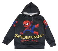 Čierna mikina so Spidermanem a kapucňou