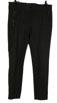 Dámske čierno-hnedé kockované tregíny so zipy C&A