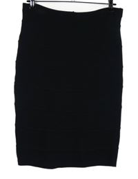 Dámska čierna púzdrová sukňa s prúžkami M&S