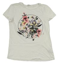 Biele tričko s kvietkami H&M
