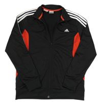 Černo-červená sportovní propínací mikina Adidas