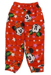 Červené plyšové pyžamové kalhoty Tu