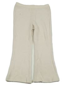 Smetanové pletené flare kalhoty H&M