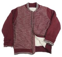 Vínová propínací zateplená mikina M&S