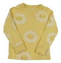 Žluté pyžamové triko s kytičkami Next