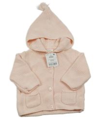 Nové - Světlerůžový propínací svetr s kapucí Next