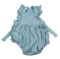 Světlemodrý kraťasový overal s volánky 