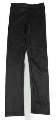 Čierne koženkové legíny H&M
