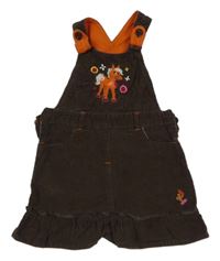 Hnedé menšestrové na traké šaty s koněm Topolino