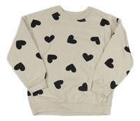 Smotanová mikina so srdiečkami F&F
