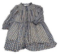 Smetanovo-modré květované šaty Zara