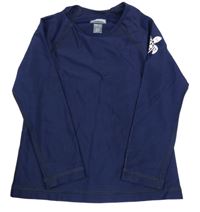 Tmavomodré UV triko s želvou na rukávu