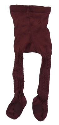 Vínové pančuchy s 3D vzorom H&M