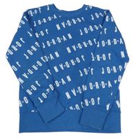 Modrá mikina s nápisy Air Jordan