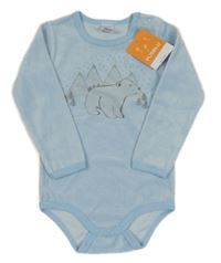 Nové - Světlemodré sametové body s medvědem Pusblu