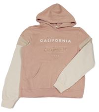 Růžovo-smetanová mikina s nápisem a kapucí H&M