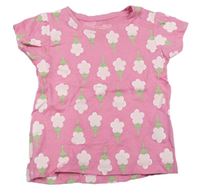 Ružové kvietkovane tričko Primark