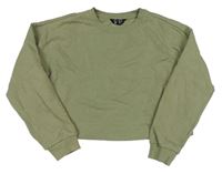 Khaki crop mikina New Look