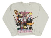Bílá ovesize mikina Warner Bros