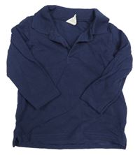 Tmavomodré polo tričko H&M
