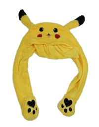 Žlutá kožešinová podšitá ušanka - Pikachu