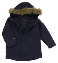 Tmavomodrá šusťáková zimní bunda s kapucí Berghaus