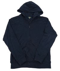 Tmavomodrá propínací mikina s kapucí OVS